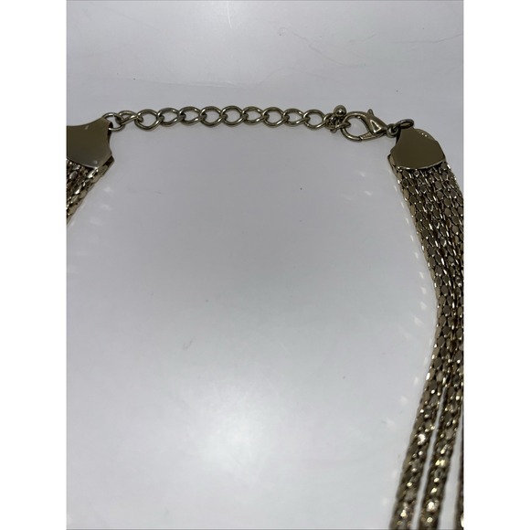Express Necklace Antiqued Gold Tone Chunky Braided Statement Dramatic Sculptural - Picture 4 of 5